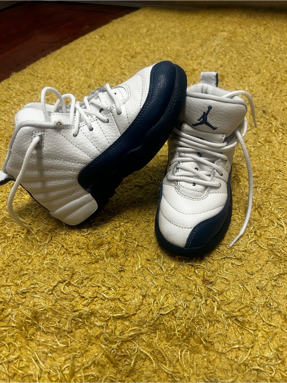 Jordan Kids French blue and white 12’s